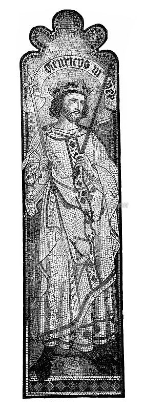 亨利三世(1202 - 1272)，英国国王，安东尼奥·萨尔维亚蒂(威尼斯实业家，1816 - 1890)的玻璃马赛克